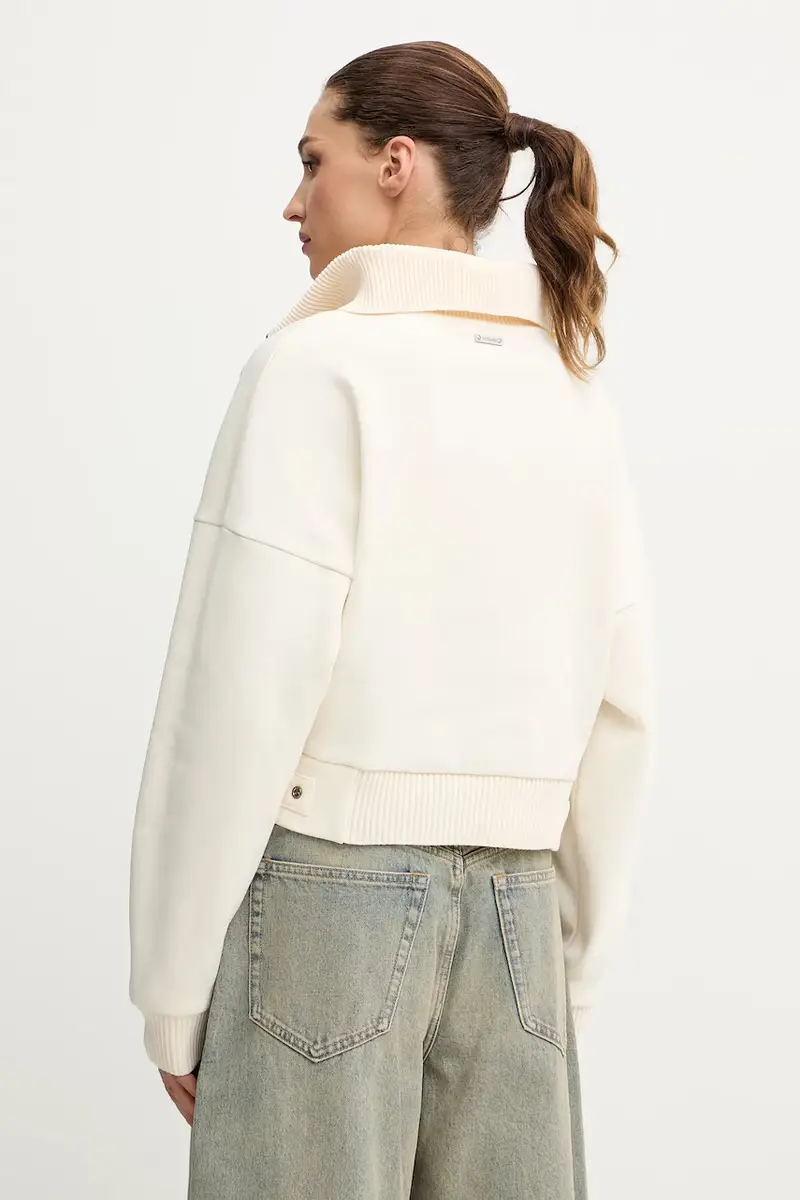 felpa donna colore beige E021 6315 miniatura 3