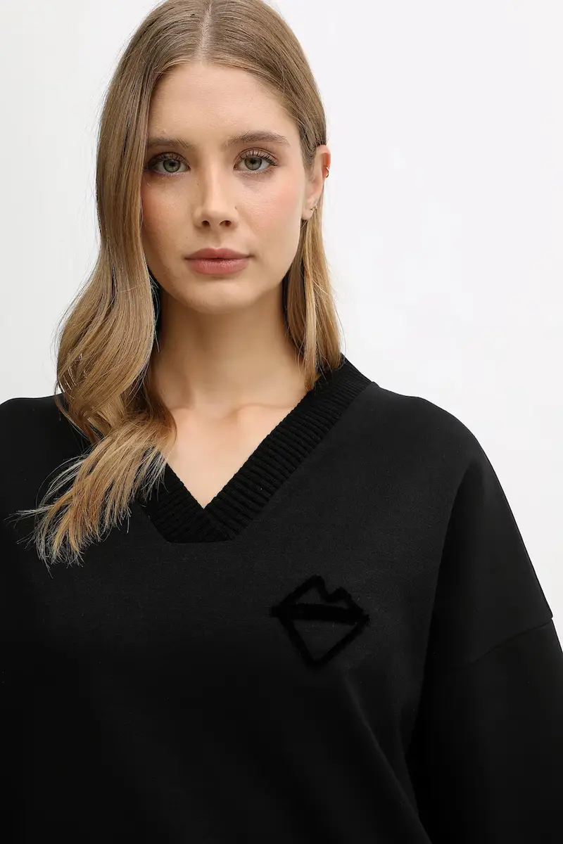 felpa donna colore nero E071 6331 miniatura 4