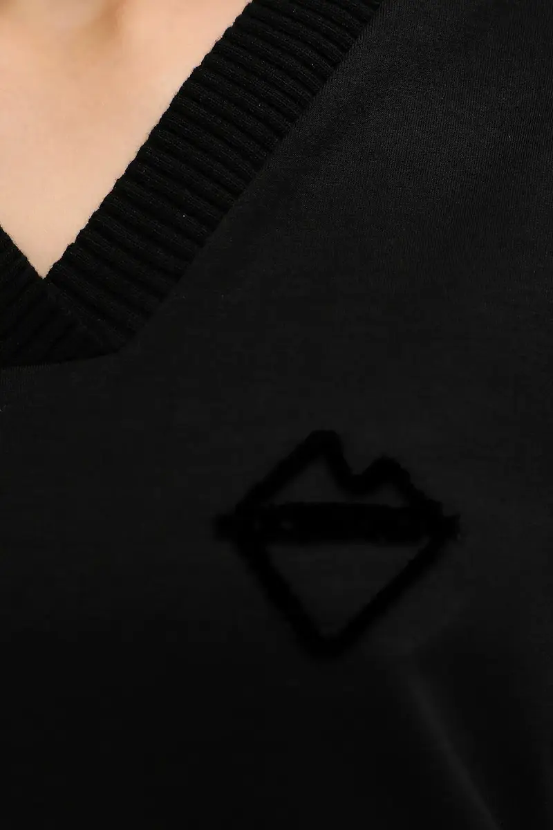 felpa donna colore nero E071 6331 miniatura 5