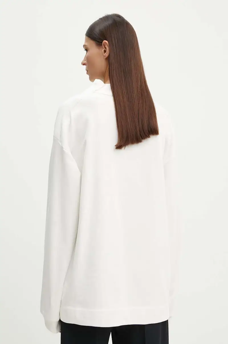 felpa in cotone donna colore bianco E121 6300 miniatura 3