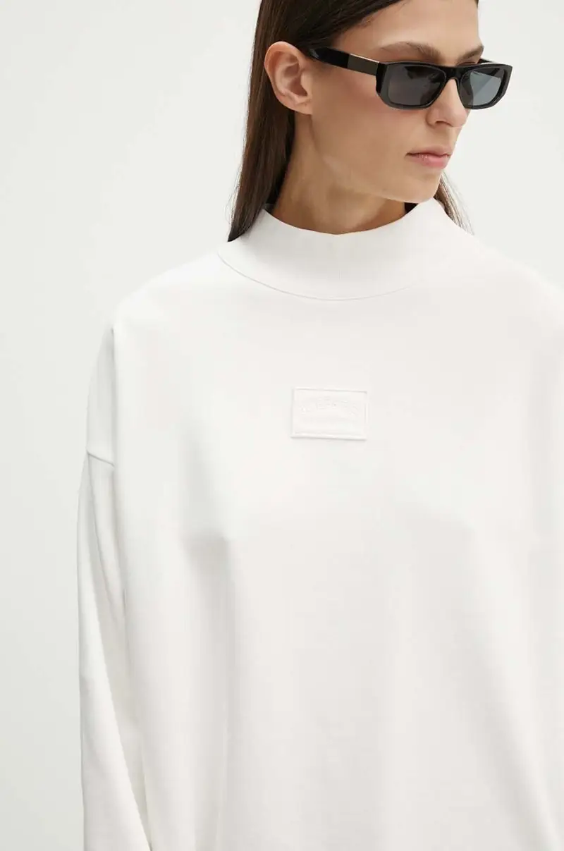 felpa in cotone donna colore bianco E121 6300 miniatura 4