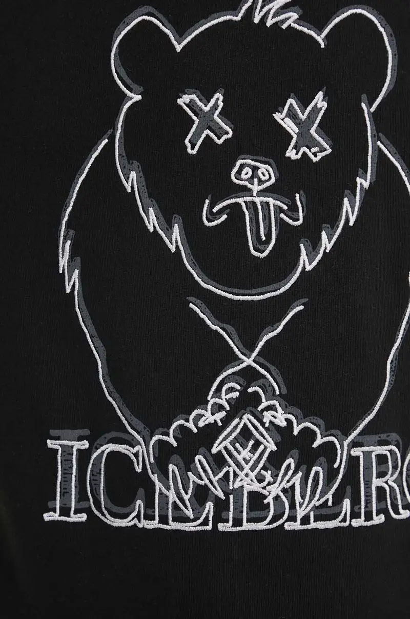 felpa in cotone uomo colore nero con cappuccio con applicazione E021 6341 miniatura 5