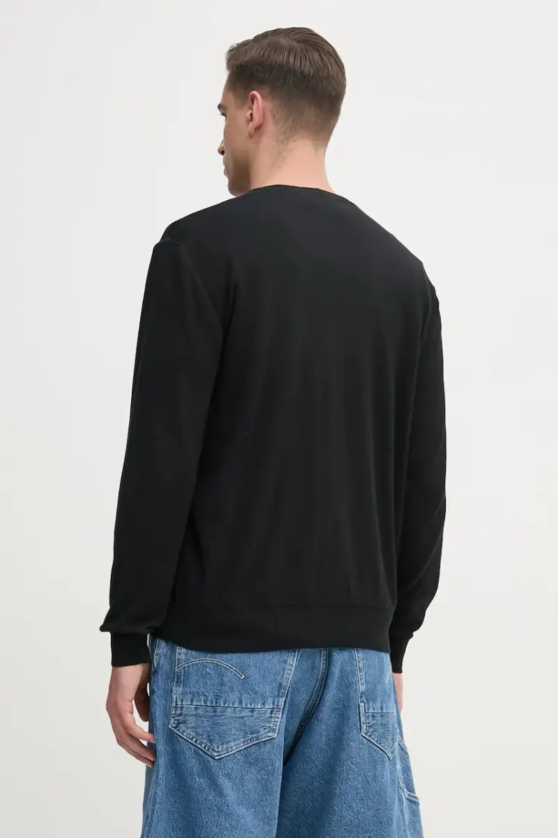 maglione in cotone uomo colore nero A019 7633 miniatura 3