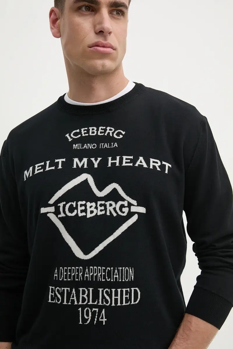 maglione in cotone uomo colore nero A019 7633 miniatura 4