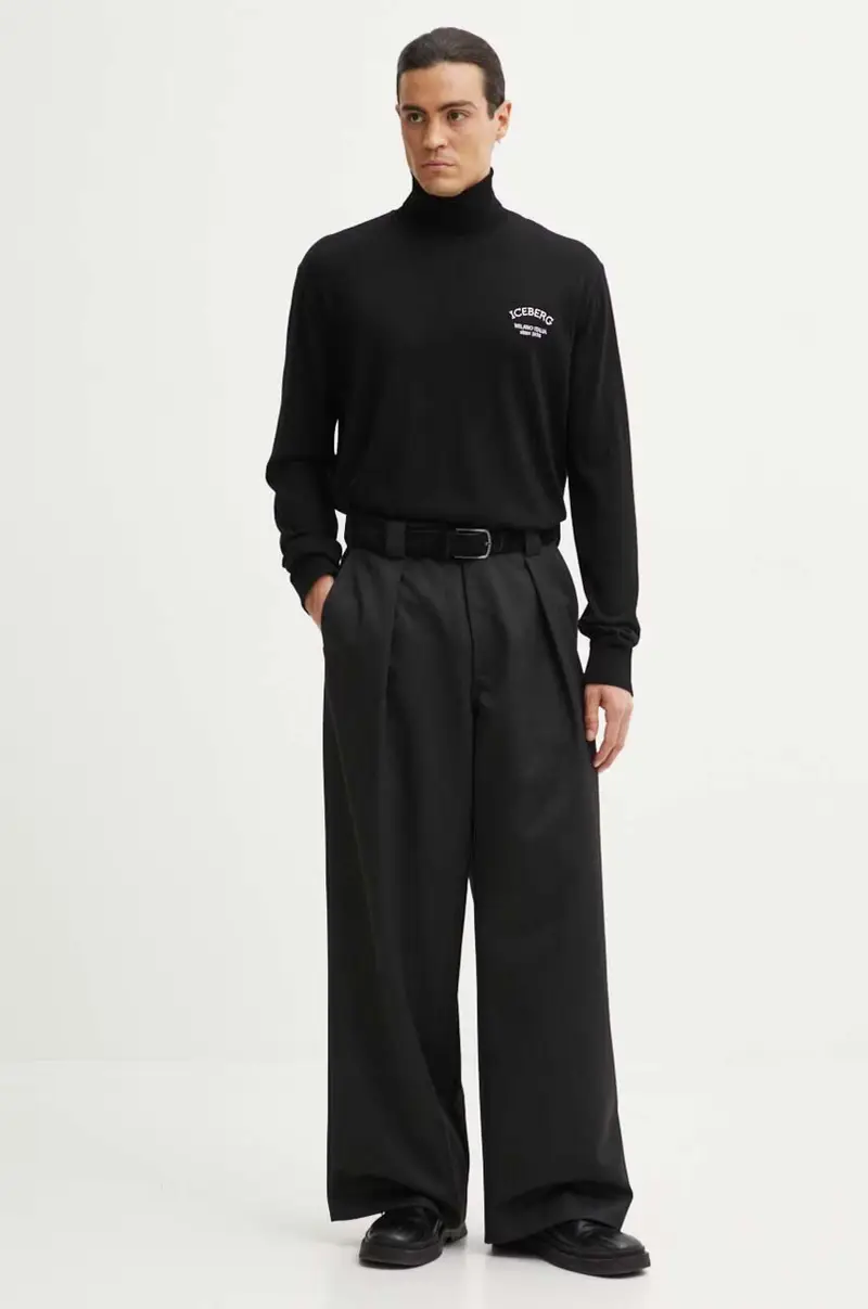 maglione in lana uomo colore nero A006 9005 miniatura 2