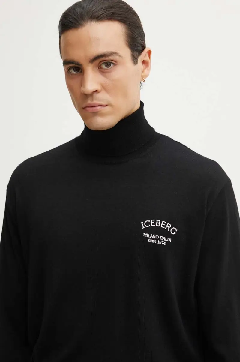 maglione in lana uomo colore nero A006 9005 miniatura 4