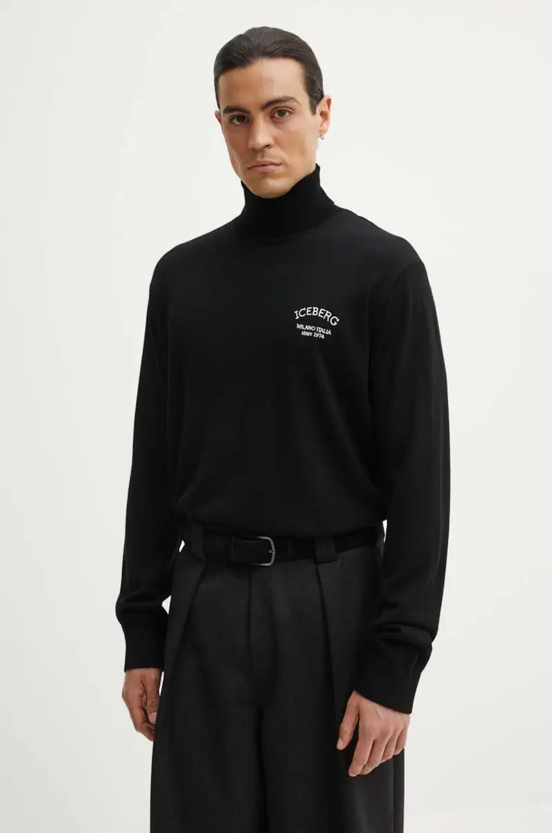 maglione in lana uomo colore nero A006 9005