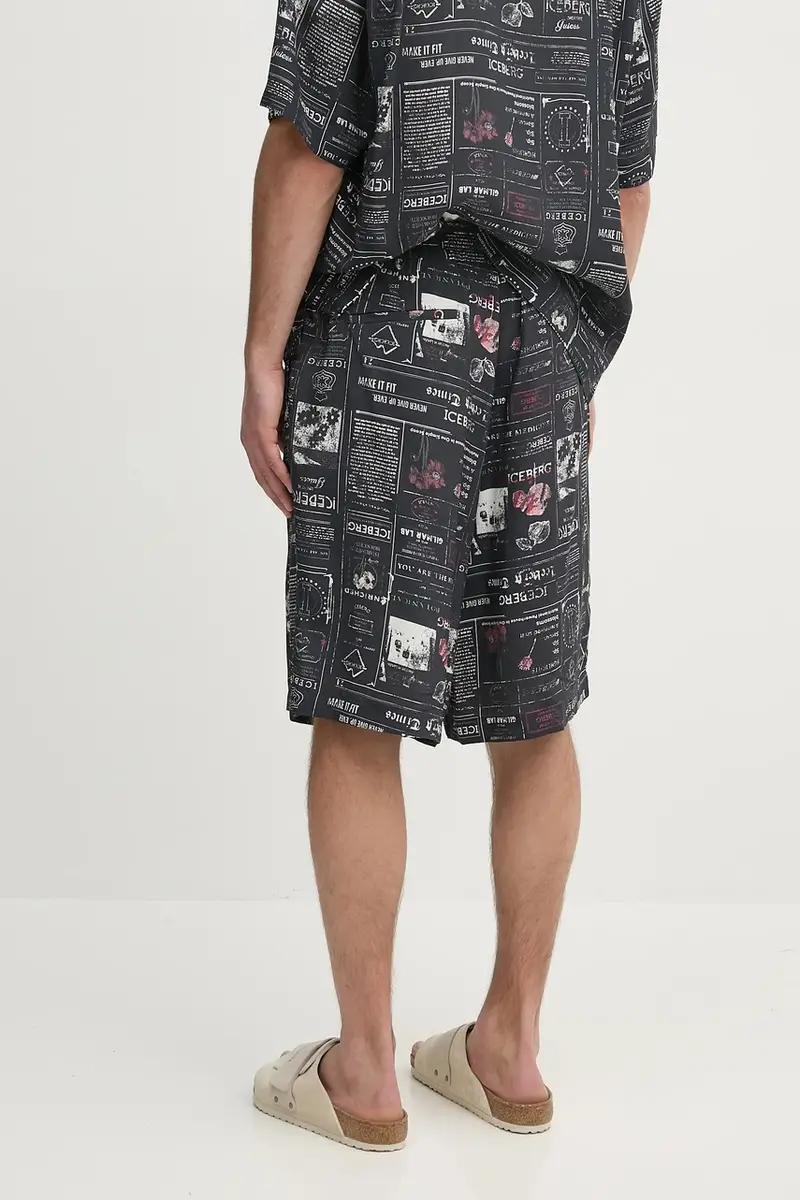 pantaloncini uomo colore blu navy D090 5037 miniatura 2