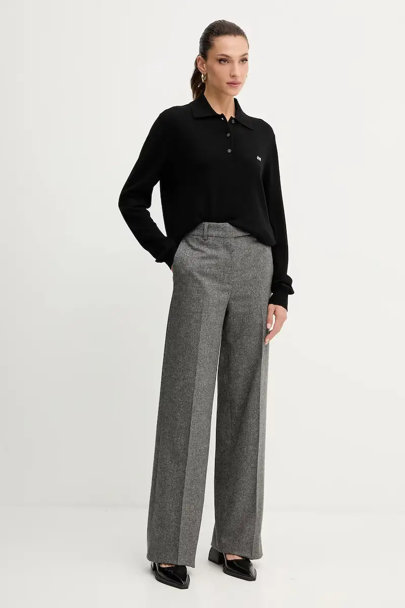 pantaloni con lana colore grigio B081 3080 miniatura 2