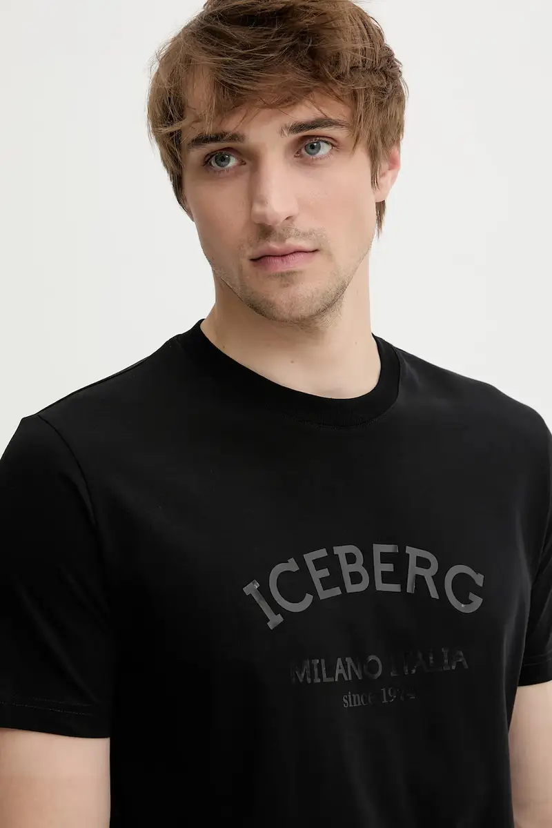 t-shirt in cotone colore nero miniatura 4