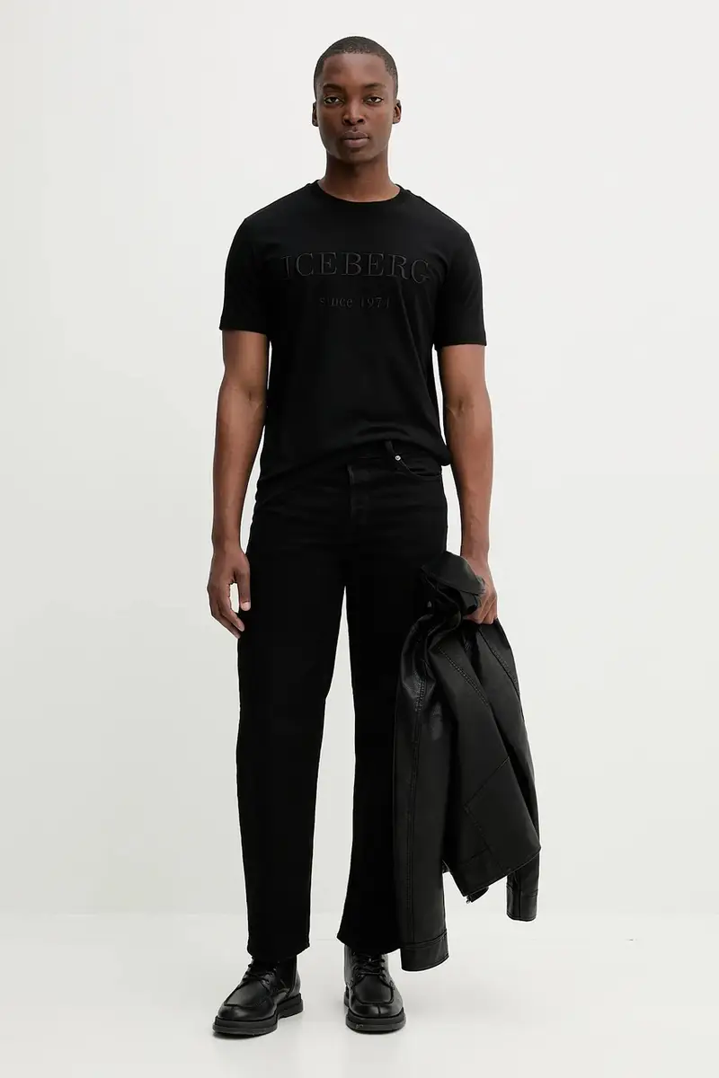 Iceberg T-shirt Uomo Nero 3275623 miniatura 2