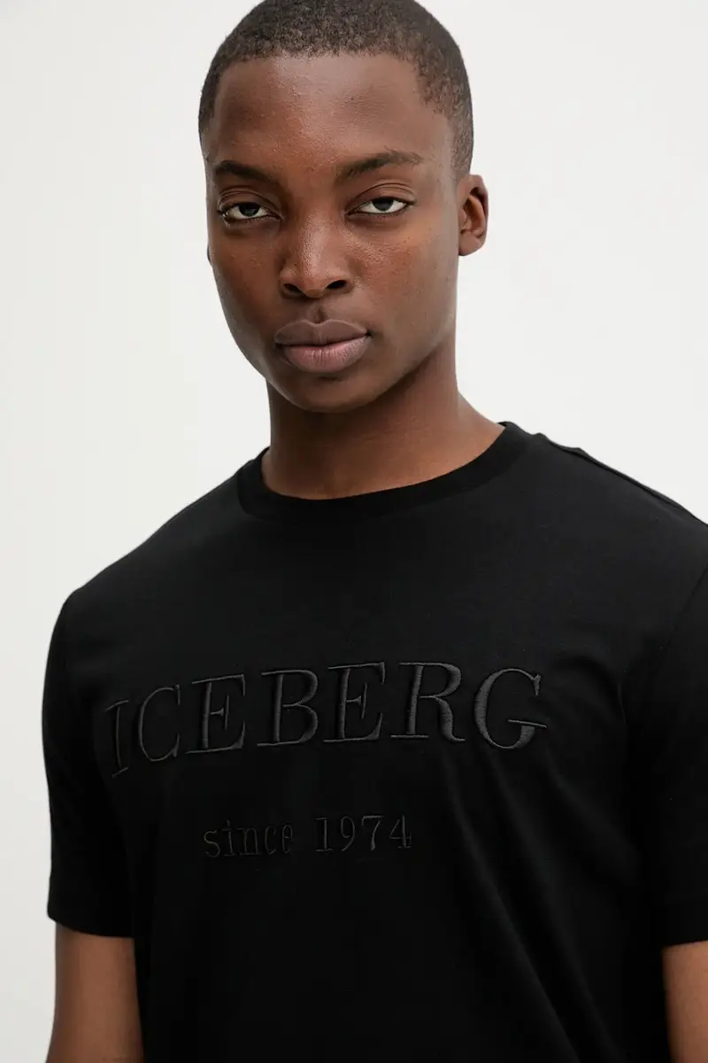 Iceberg T-shirt Uomo Nero 3275623 miniatura 4