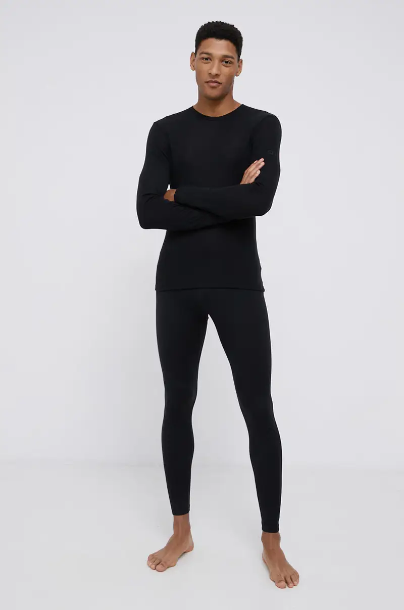 biancheria intima funzionale in lana Nero miniatura 2