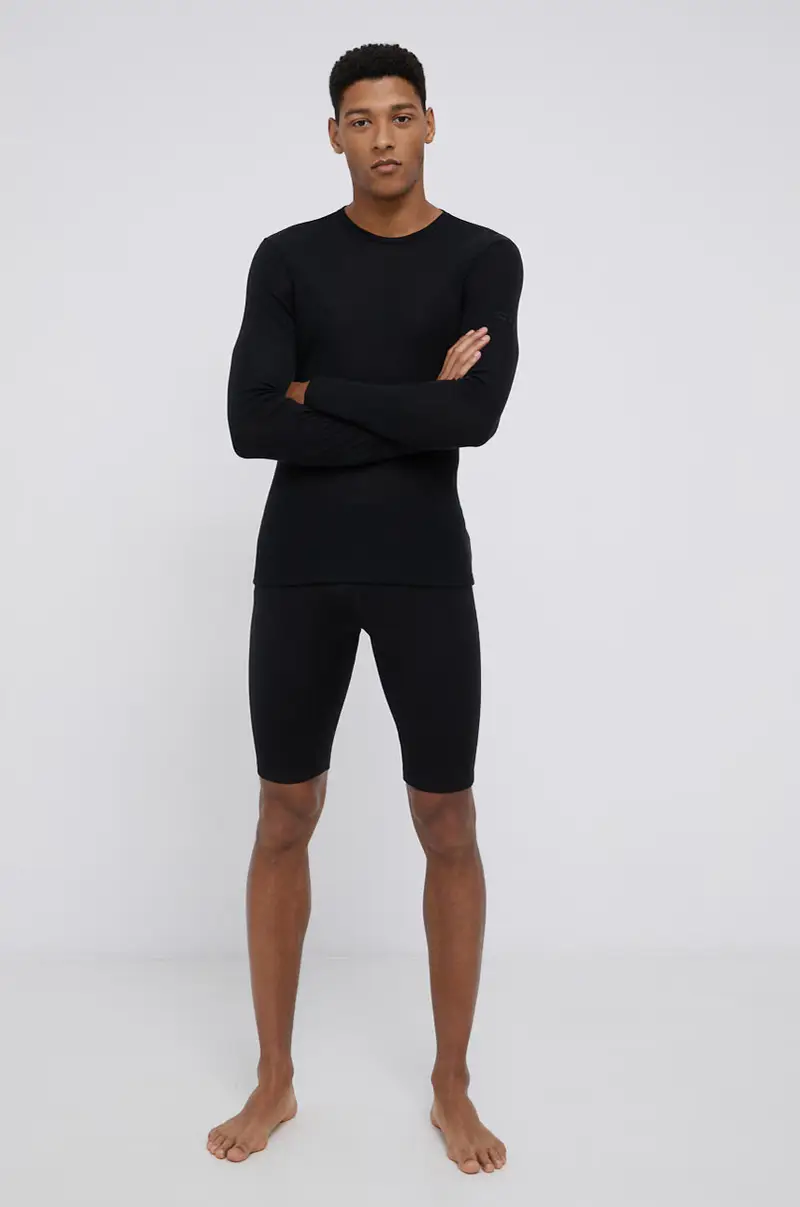 biancheria intima funzionale in lana Nero miniatura 2