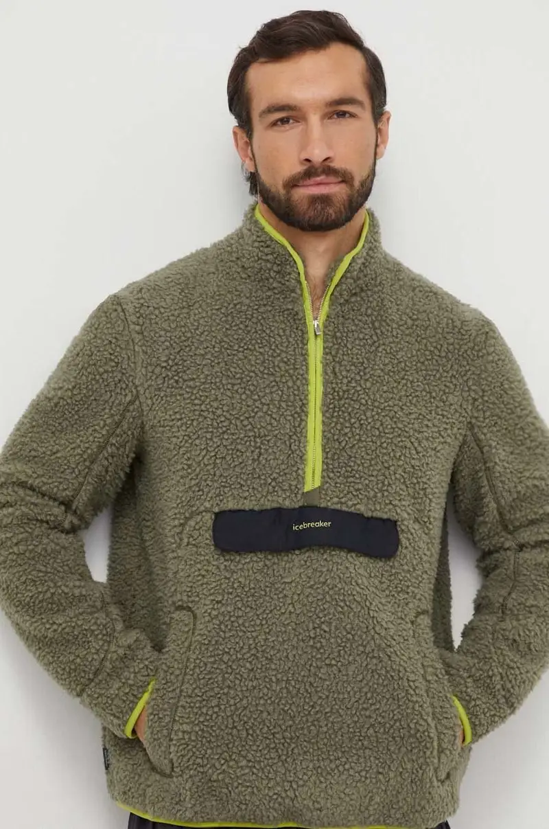 felpa da sport RealFleece Merino High Pile colore verde