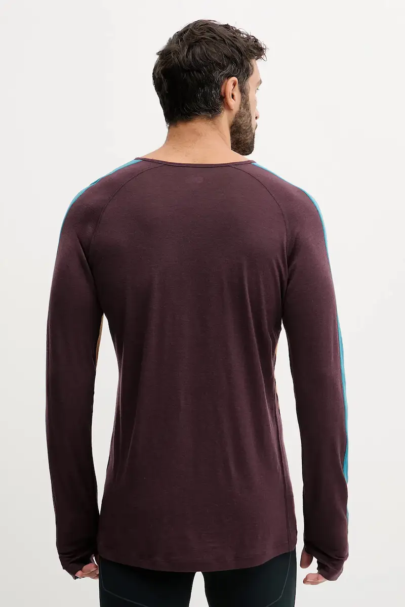 longsleeve funzionale in cotone Merino 200 Oasis colore marrone IB0A57E10JK1 miniatura 2