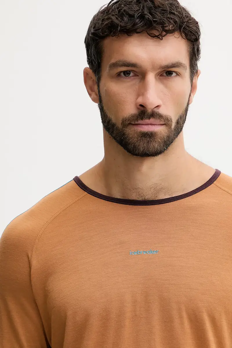 longsleeve funzionale in cotone Merino 200 Oasis colore marrone IB0A57E10JK1 miniatura 3