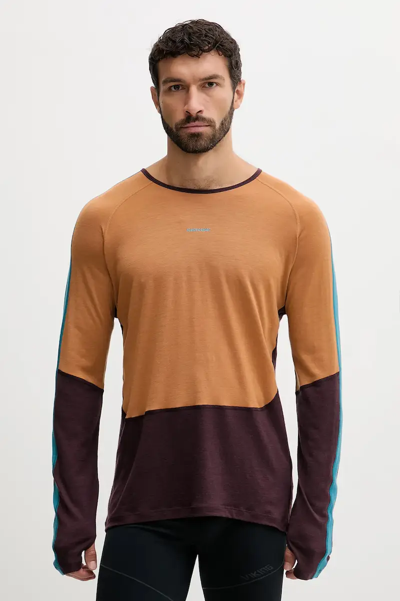 longsleeve funzionale in cotone Merino 200 Oasis colore marrone IB0A57E10JK1
