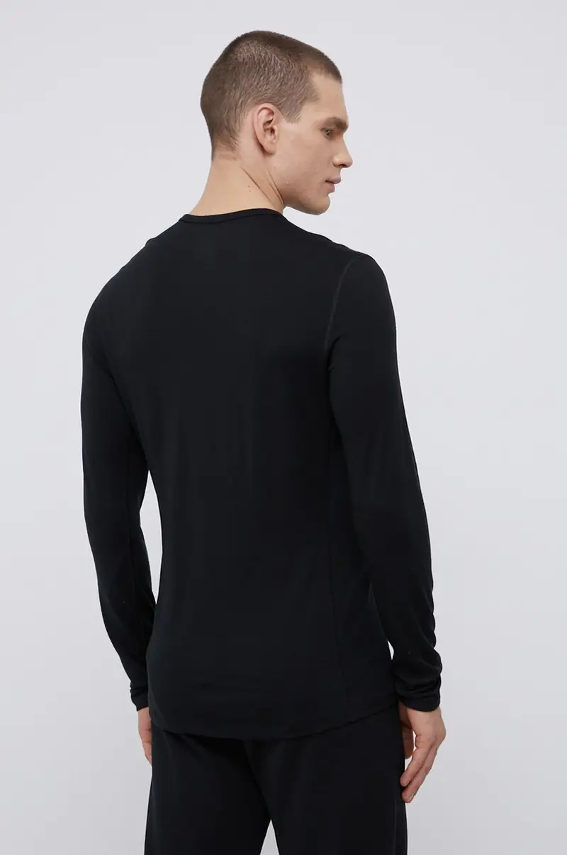longsleeve funzionale in lana Nero miniatura 3