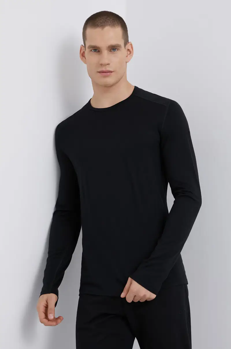 longsleeve funzionale in lana Nero