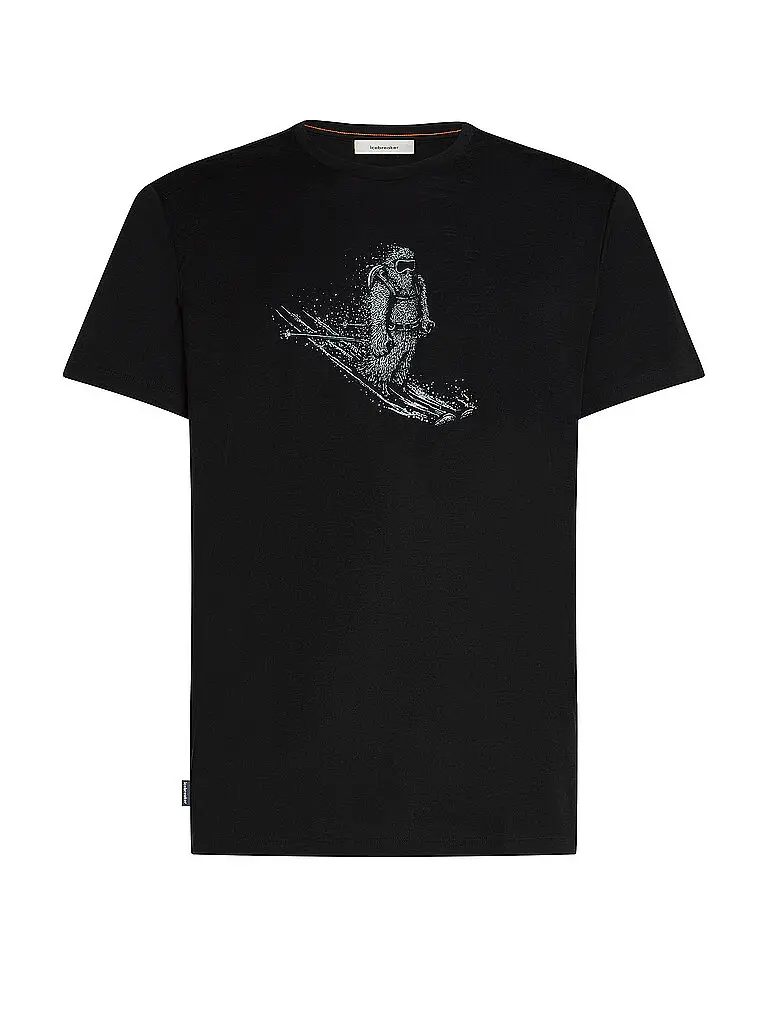 Maglietta funzionale da uomo Skiing Yeti 150 Merino con stampa nero | S