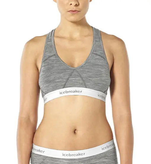 Merino Sprite Racerback - reggiseno sportivo basso sostegno - donna Grey