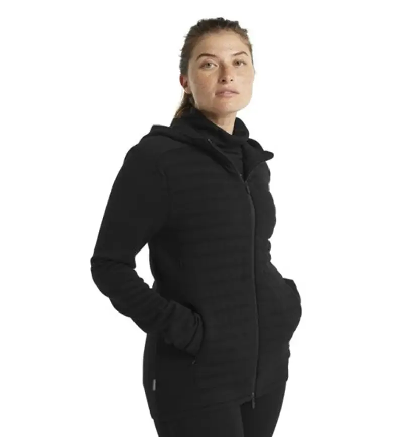 Merino ZoneKnit Zip - felpa con cappuccio - donna Black