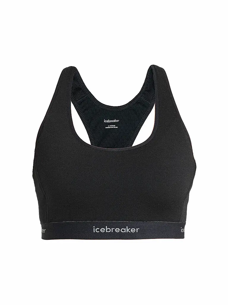 Reggiseno sportivo da donna Racerback Merino 125 a basso supporto nero | XS