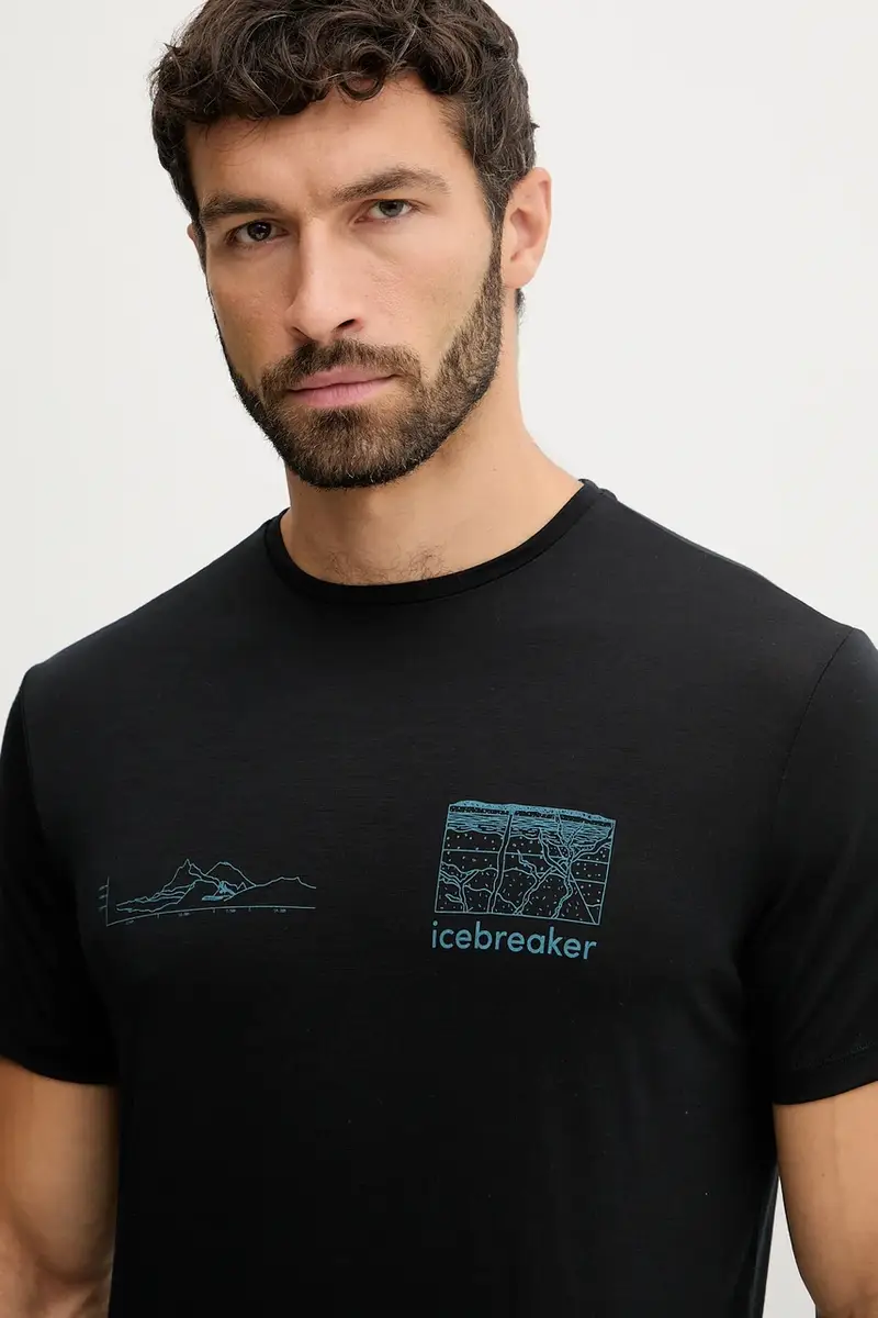Icebreaker T-shirt Uomo Nero 3644906 miniatura 4