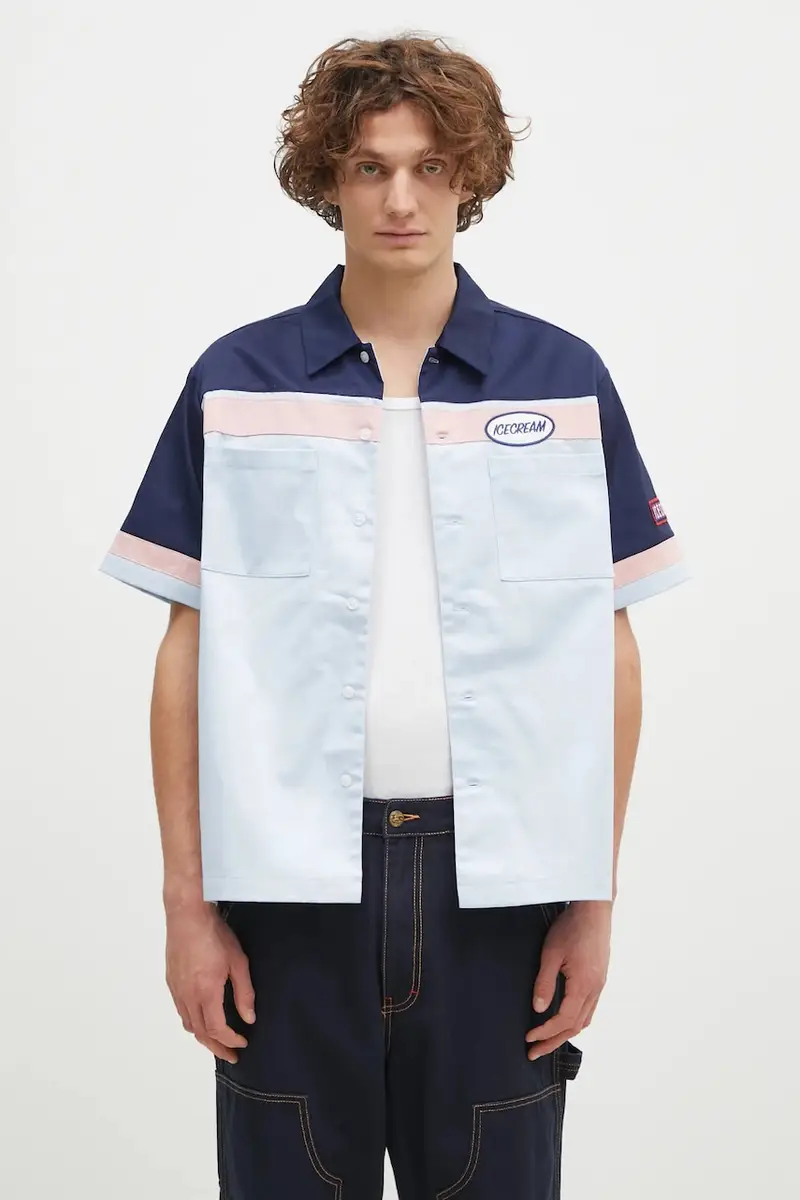 camicia Diner Shirt uomo colore blu IC24317