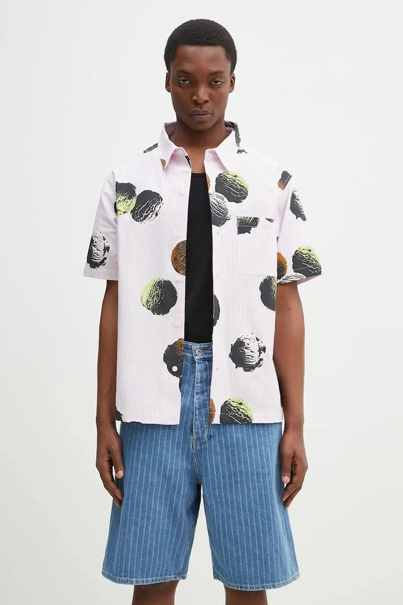 camicia in cotone Scoop Ss Shirt uomo colore rosa IC25116