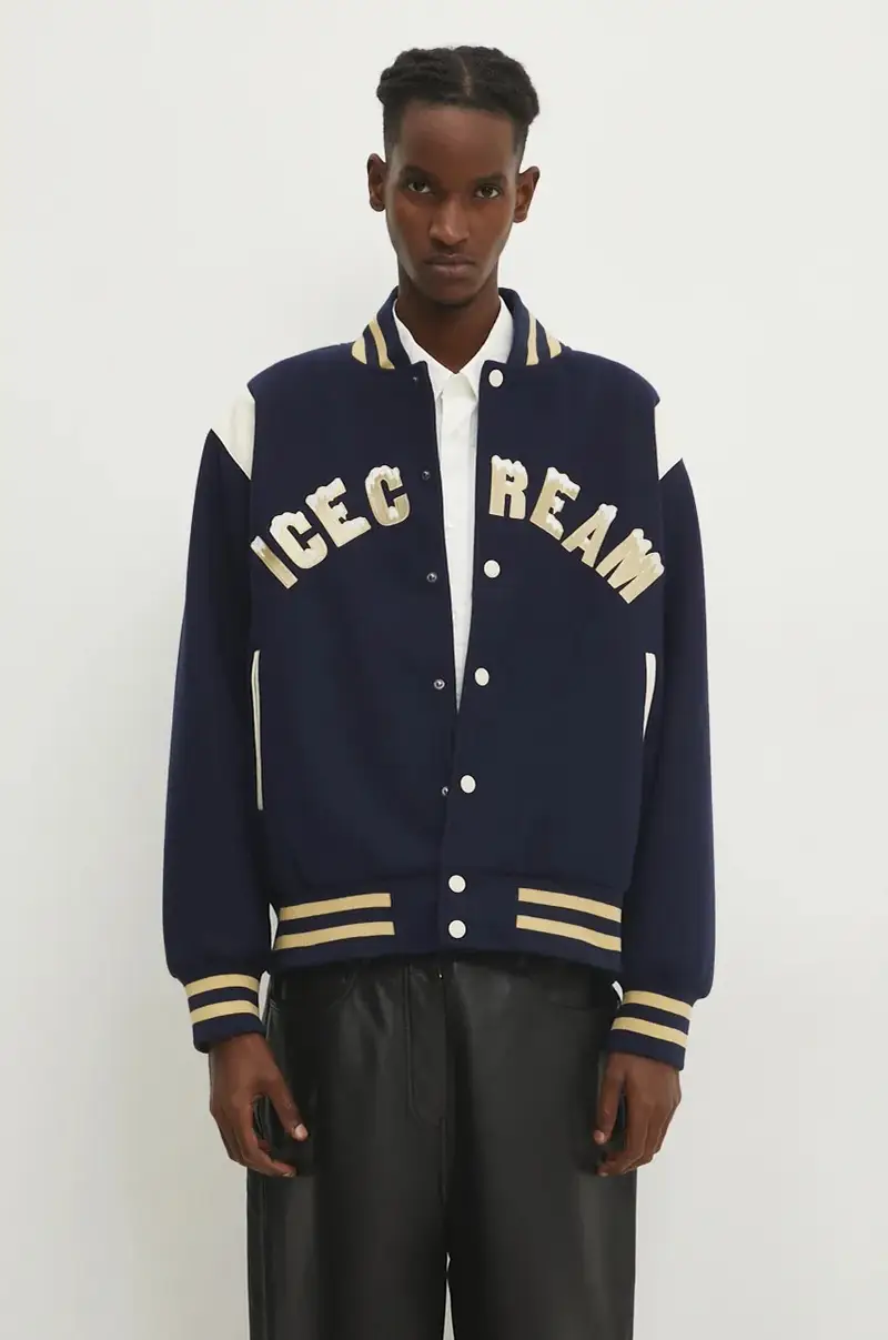 giacca bomber Drippy Varsity Jacket uomo colore blu navy IC24301