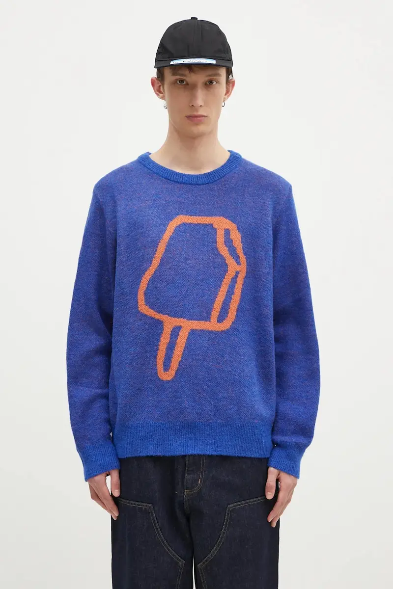 maglione in misto lana Popsicle Crewneck uomo colore blu IC24436