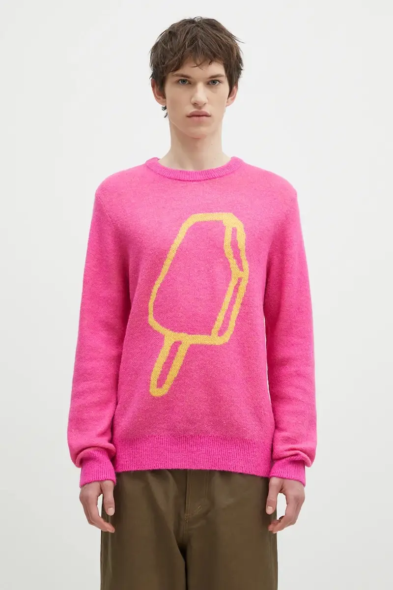 maglione in misto lana Popsicle Crewneck uomo colore rosa IC24436