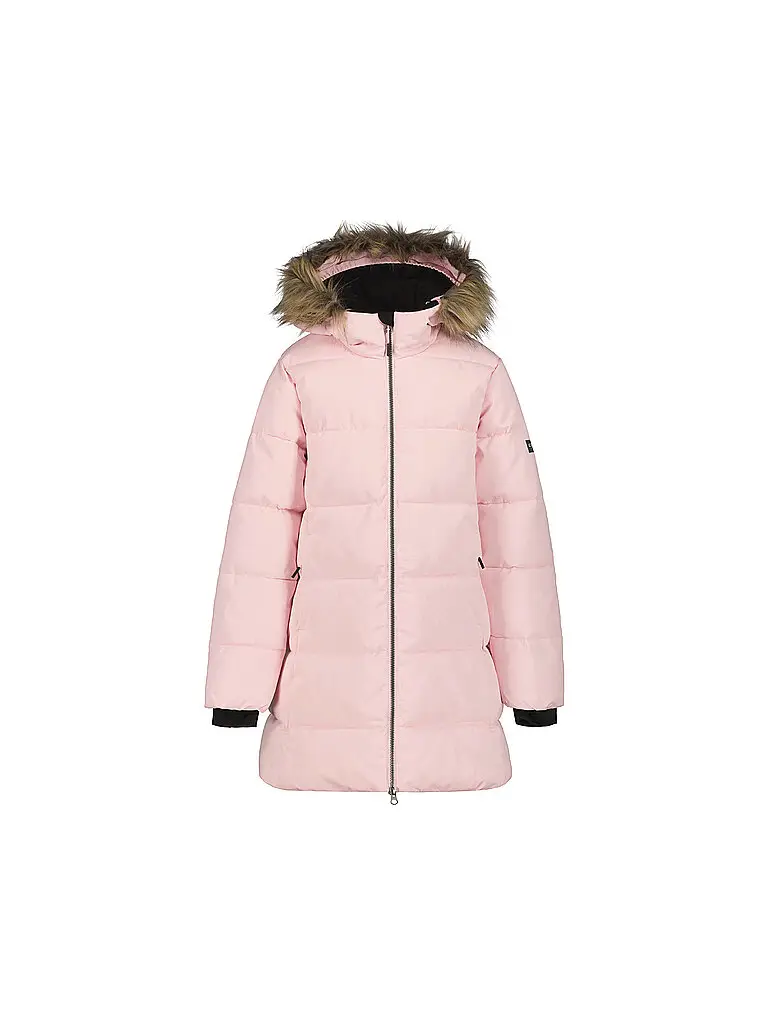 Cappotto invernale da ragazza Keystone con cappuccio rosa | 128
