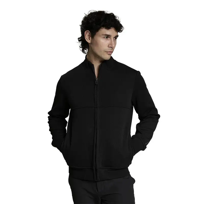 Felpa Con Zip Nero Uomo M