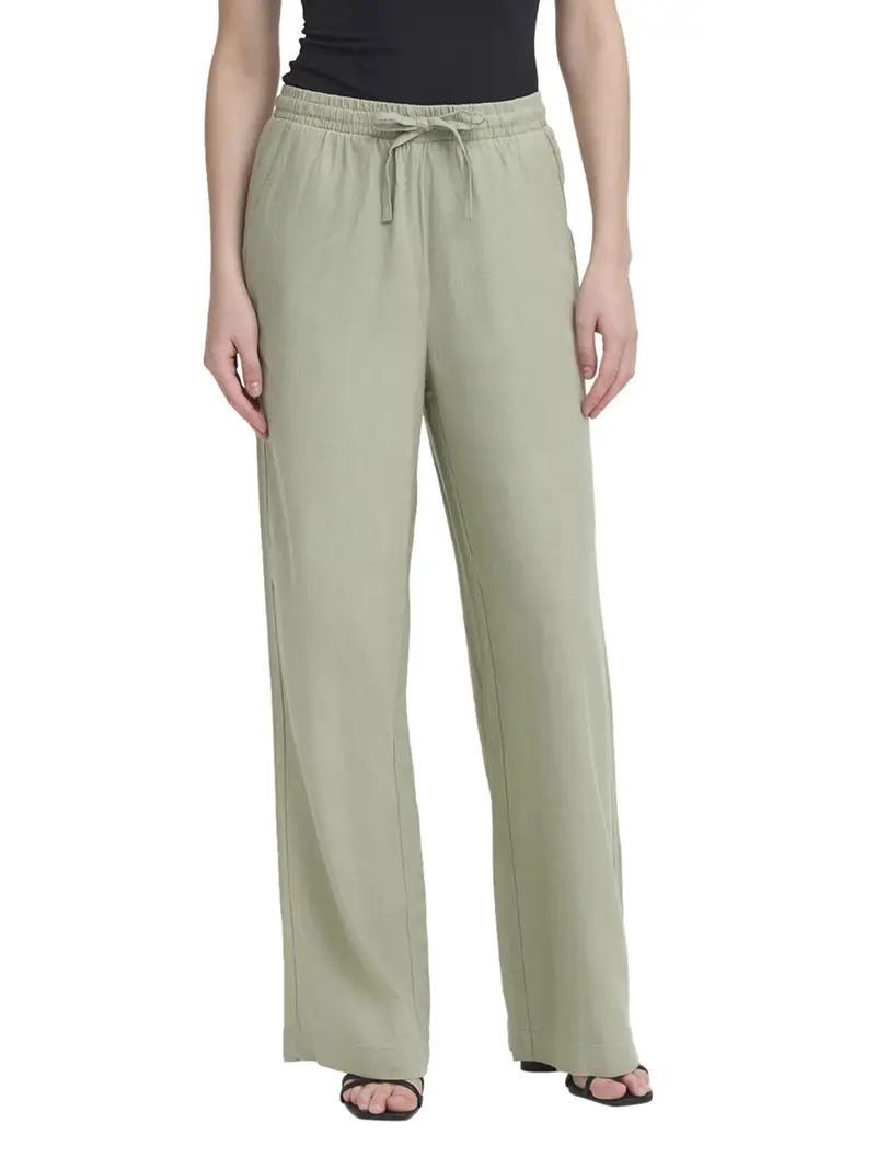 pantalone straight ichi ihlinno da donna - verde