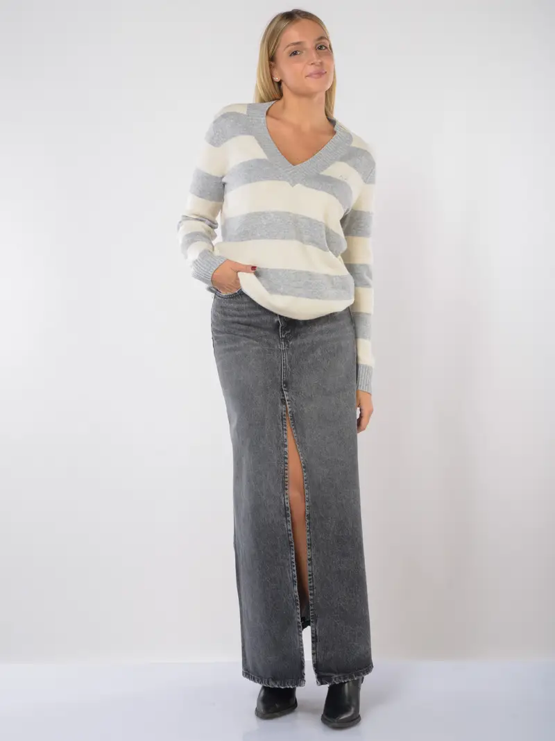 gonna da donna Icon Denim in jeans used Grigio miniatura 2