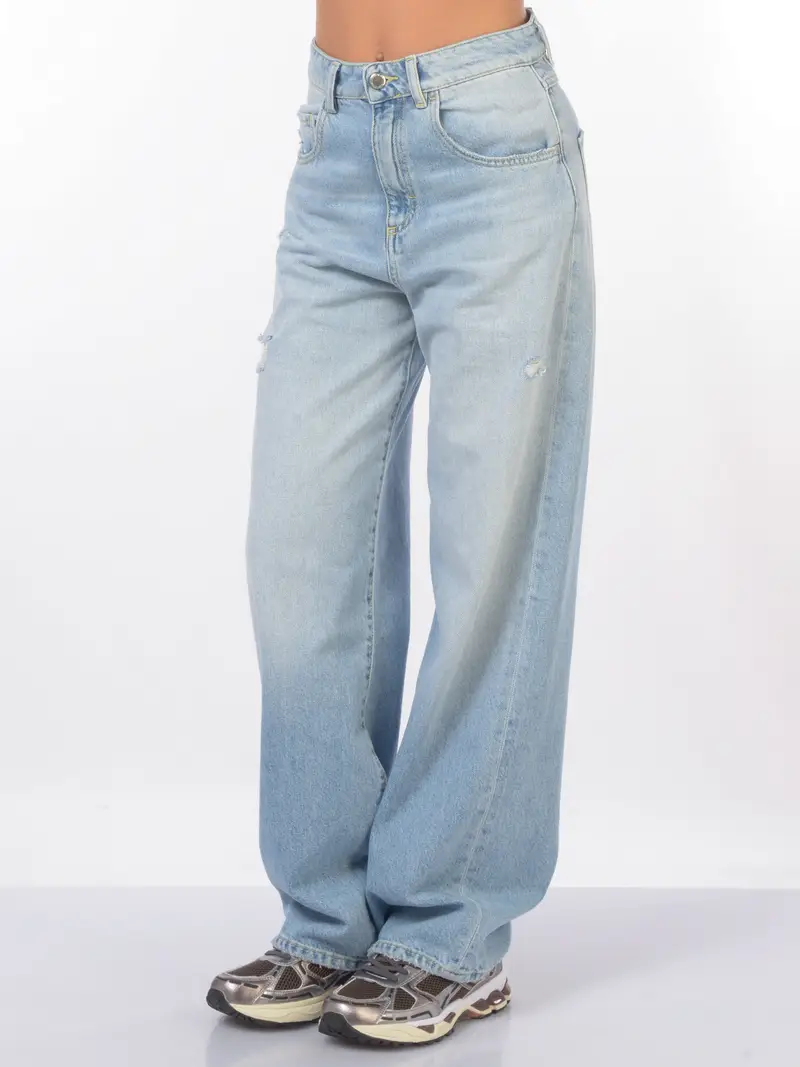jeans da donna Icon Denim ampi stone washed Blu