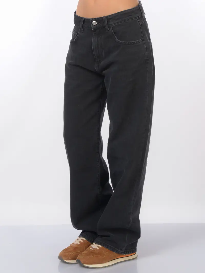 jeans da donna Icon Denim ampio stone washed NERO