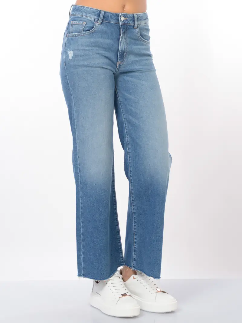 jeans da donna Icon Denim Angie con rotture Blu