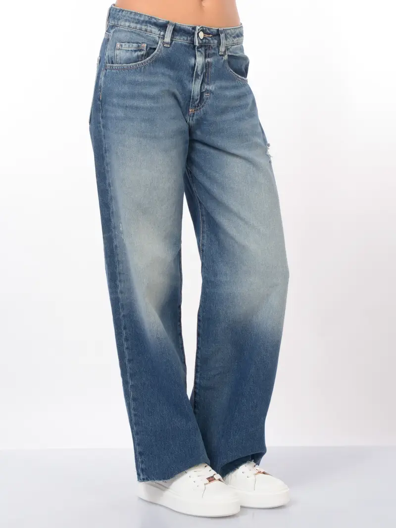 jeans da donna Icon Denim Bea con rotture Blu
