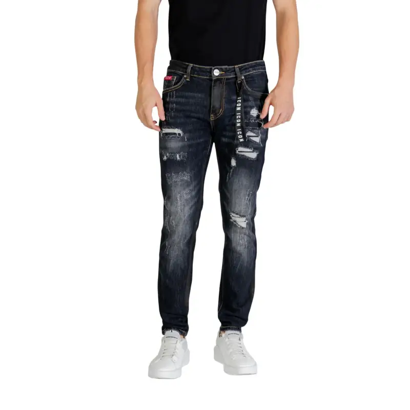 Jeans Uomo Blu Effetto Strappato e Consumato A/I - blue / 42