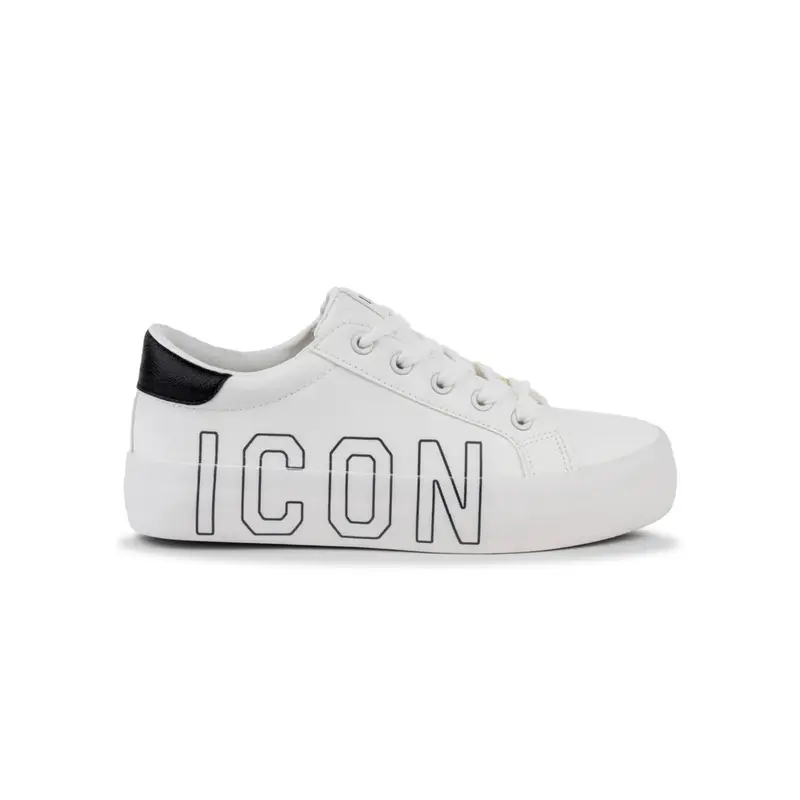 Sneakers bianche da donna con suola platform e maxi logo