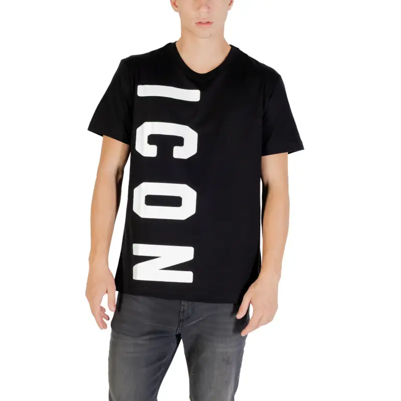 T-shirt Uomo Stampa Maniche Corte Bianca Icon - black / XS