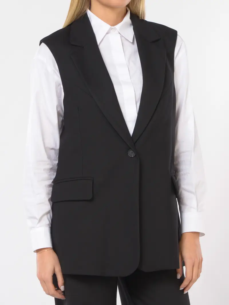 giacca da donna Icona By Kaos senza maniche e monobottone NERO