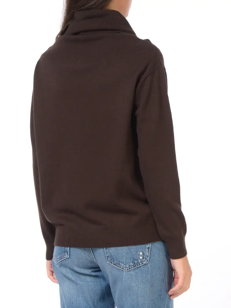 maglia da donna Icona By Kaos a manica lunga con scollo omerale MARRON