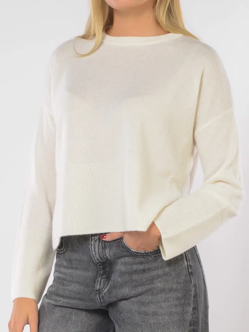 maglia da donna Icona By Kaos in cachemire con spacchi BEIGE