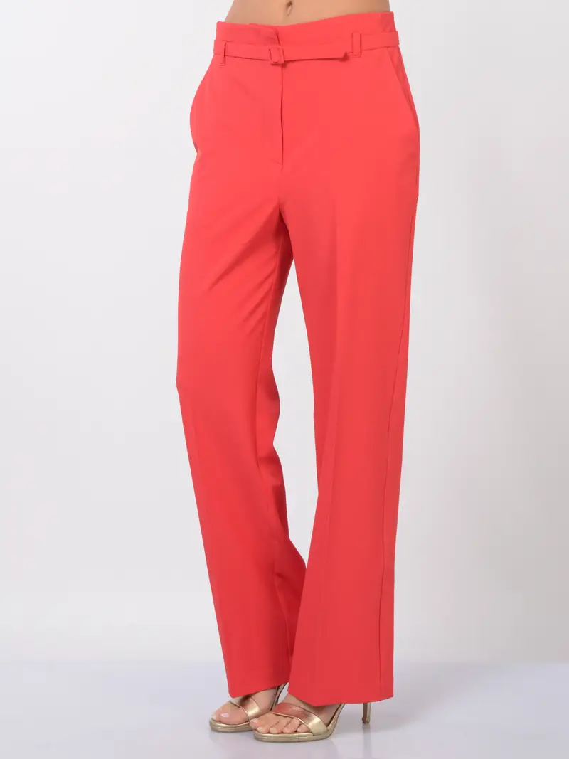 pantalone da donna Icona By Kaos dritto con cintura Rosso