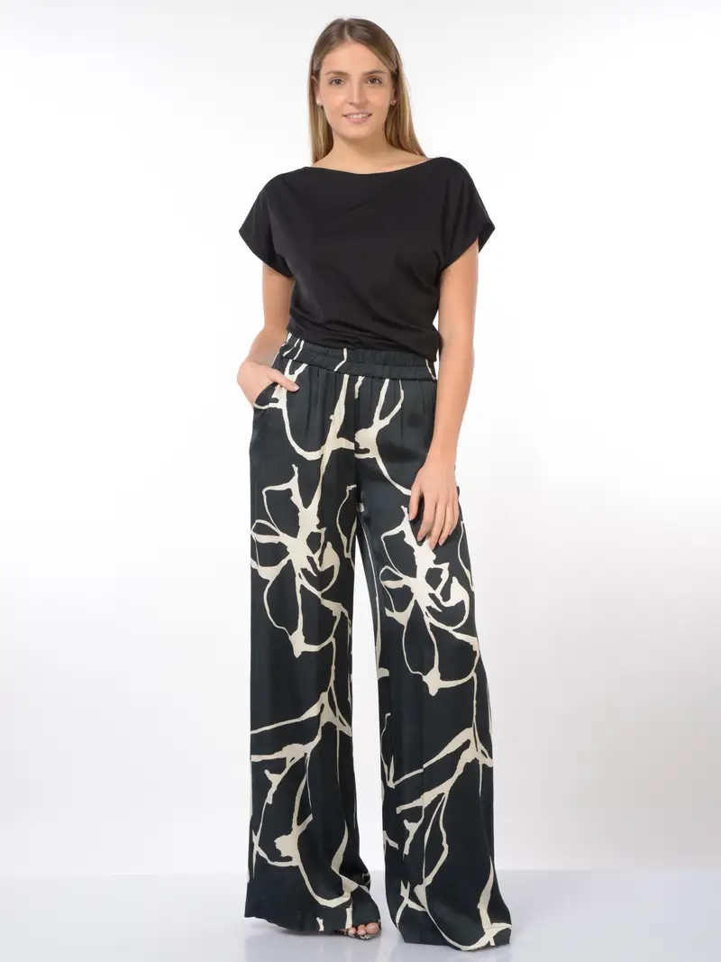 t Shirt da donna Icona By Kaos asimmetrica in tessuto tecnico NERO miniatura 2